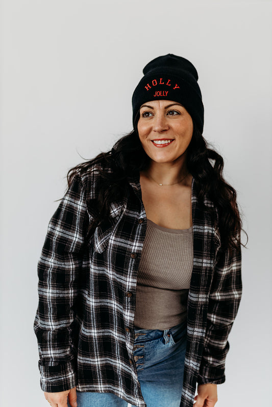 Holly Jolly Stitched Beanie