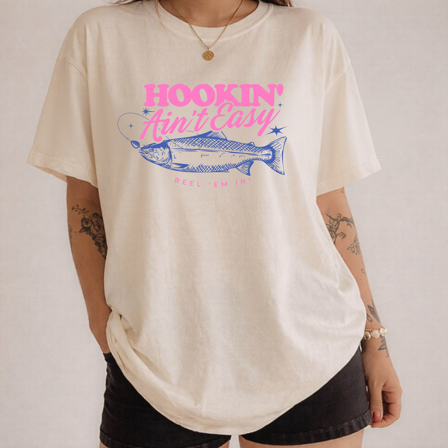 Hookin’ Ain’t Easy Fishing T-Shirt