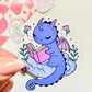 Cozy Reading Dragon Waterproof Sticker