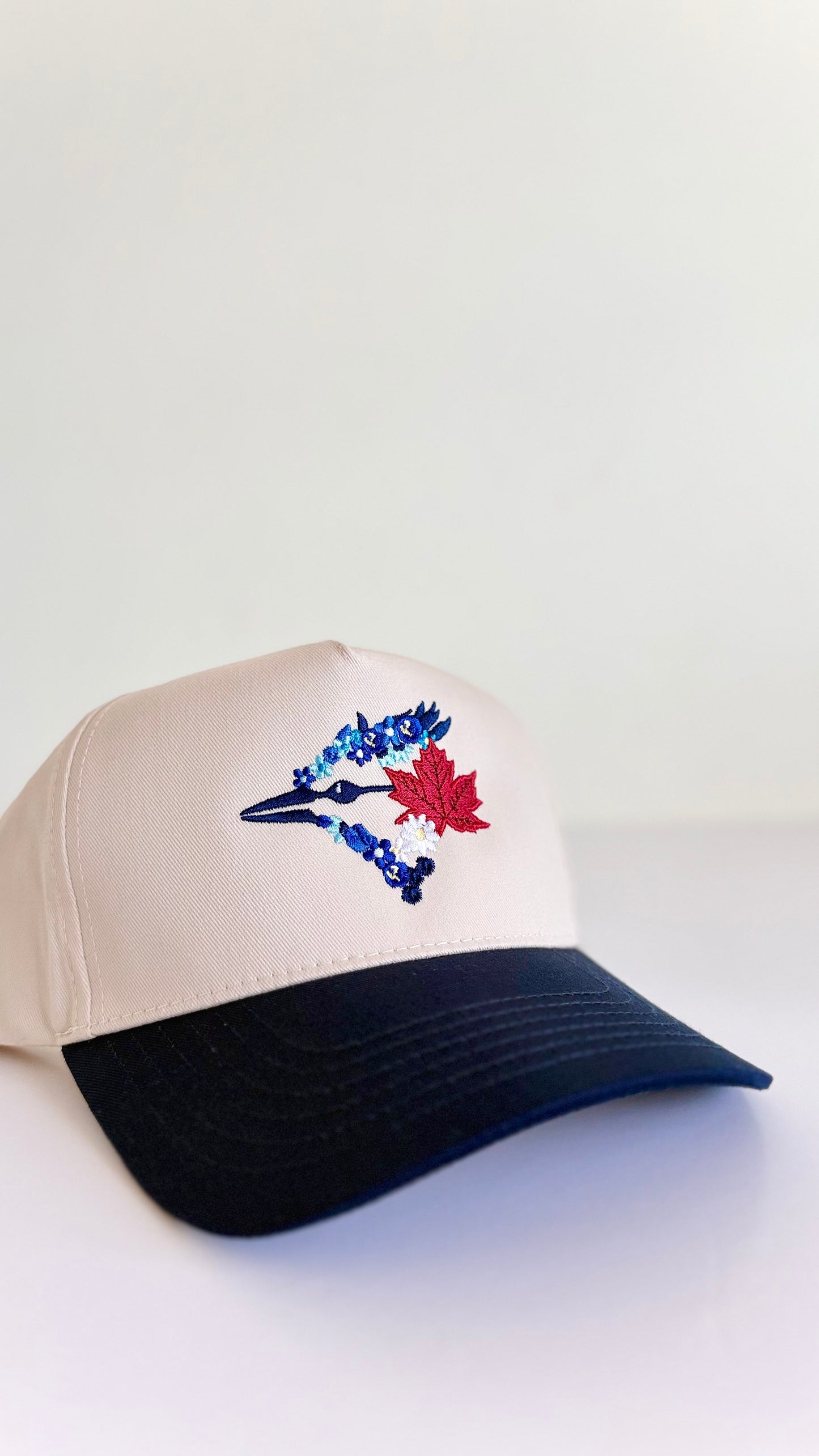 Baseball cap with a logo on a white background navy blue toronto blue jays