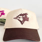 Floral Bird Baseball Embroidered Snapback Hat