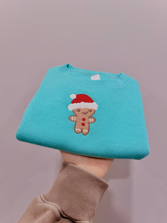 RTS - Gingerbread Santa Youth Crewneck