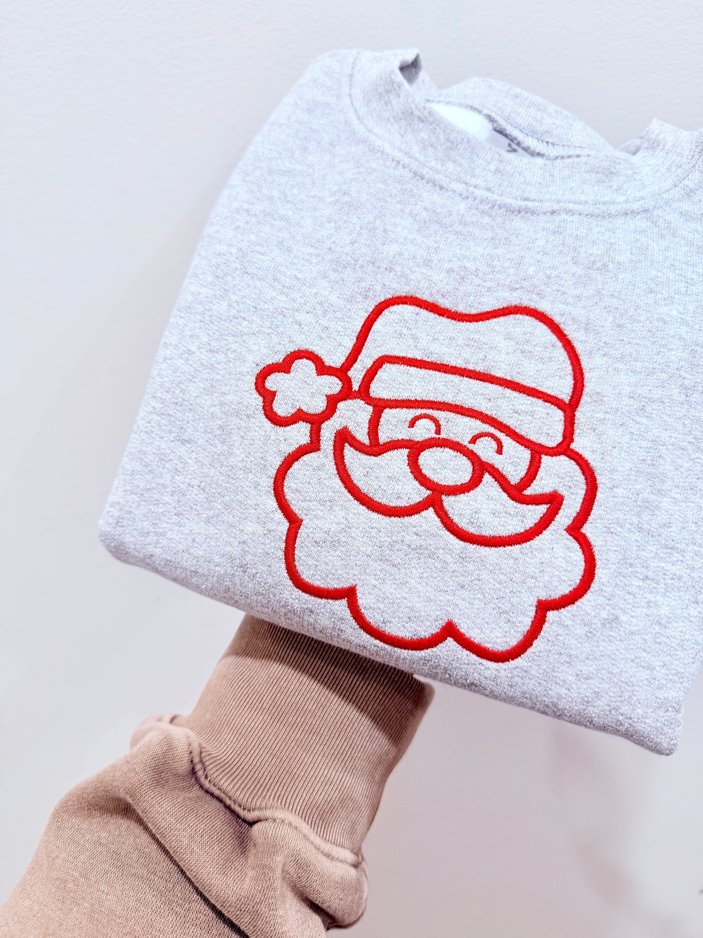RTS - Classic Santa Outline Embroidered Sweater