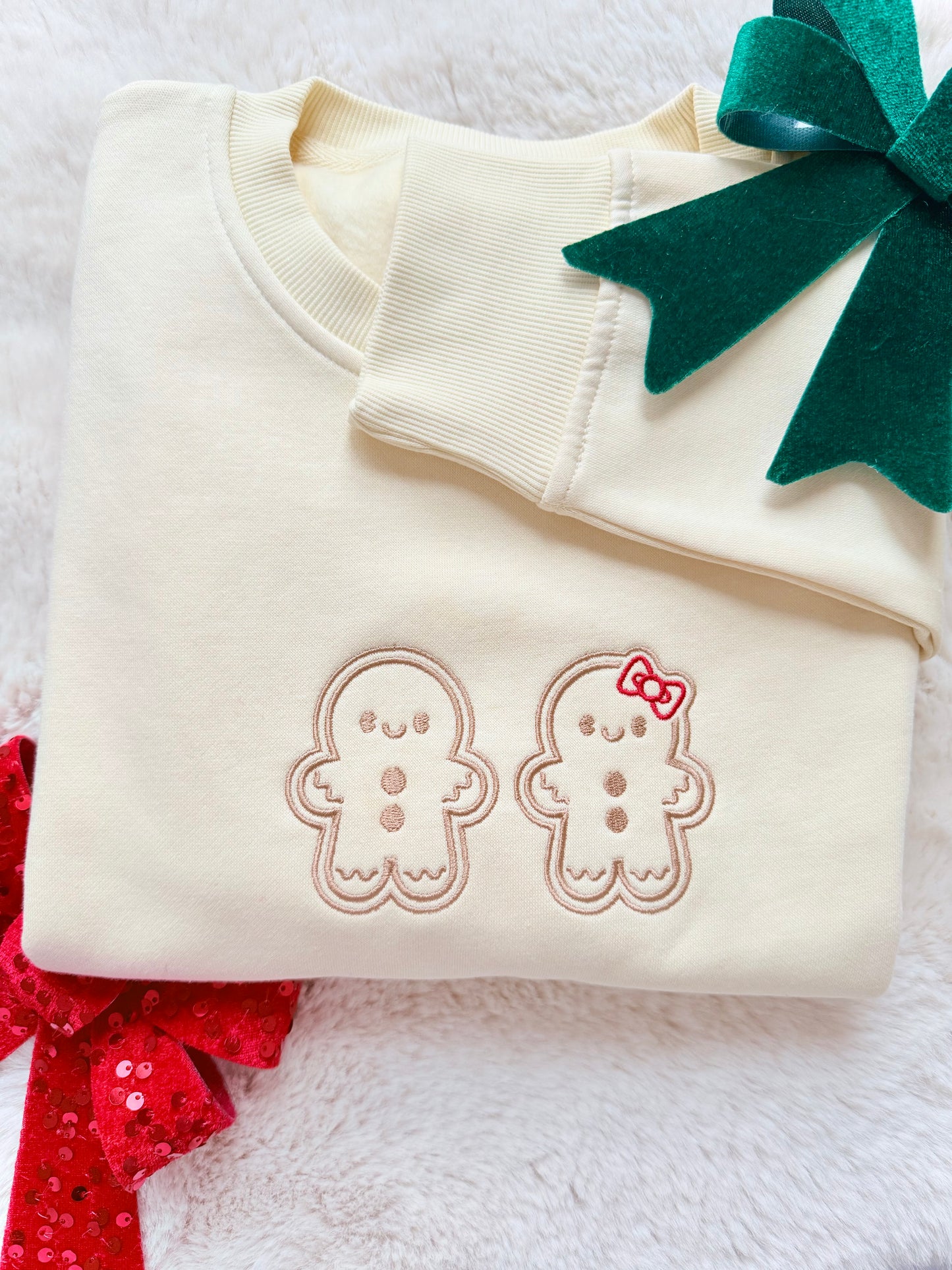 RTS - Gingerbread Boy & Girl Embroidered Crewneck