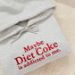 diet coke embroidered sweater, fridge ciggy apparel, coquette soda gift, custom crewneck ontario, retro soda aesthetic, crisp drink sweatshirt, tajima embroidery.