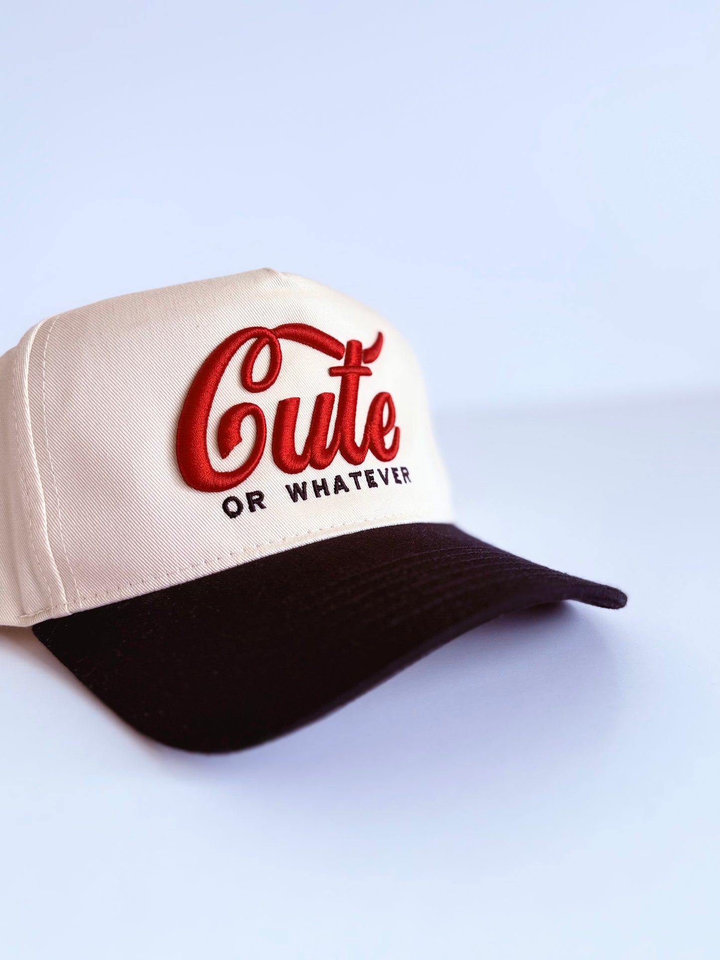 Cute or Whatever 3D Puff Embroidered Two-Tone Snapback Hat