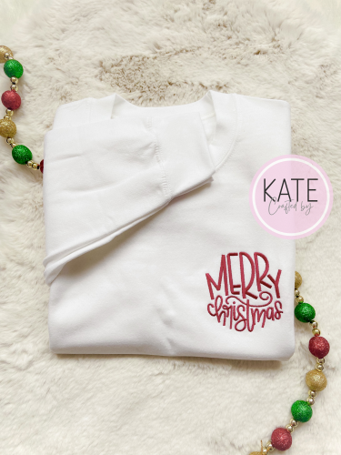 Merry Christmas Embroidered Sweater