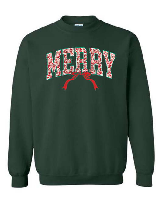 Merry Floral Coquette Christmas Sweater