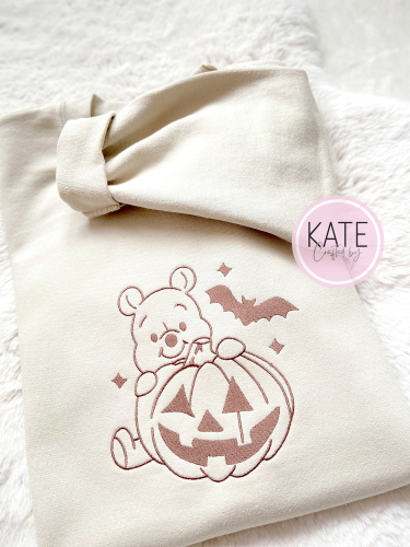 boo bear embroidered halloween sweater