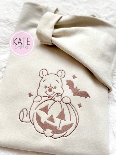 boo bear embroidered halloween sweater