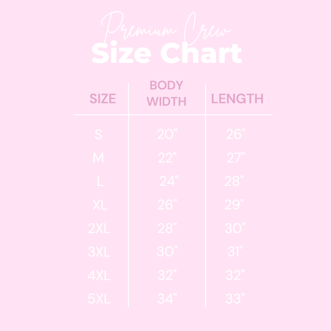 Premium Sweater Size Chart