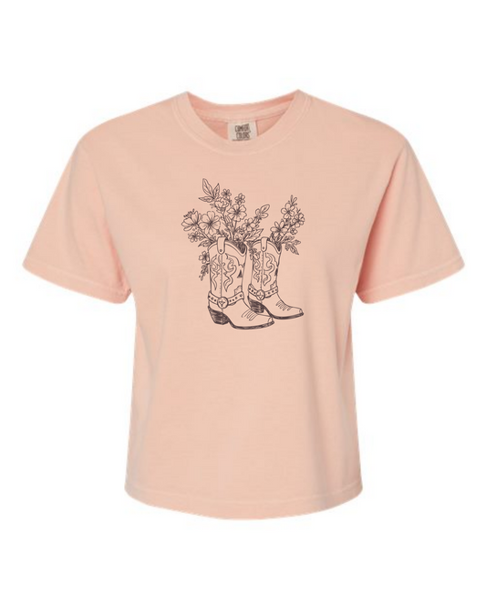 Bloomin' Boots Crop Tee