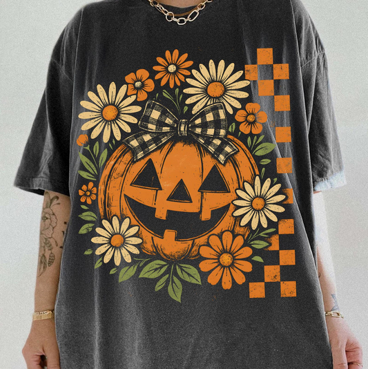 Retro Jack O Lantern Pumpkin Graphic Tee