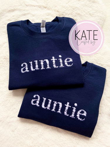 Auntie Floral Embroiderer Adult Sweater