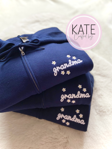 Grandma Daisy Embroidered Sweater