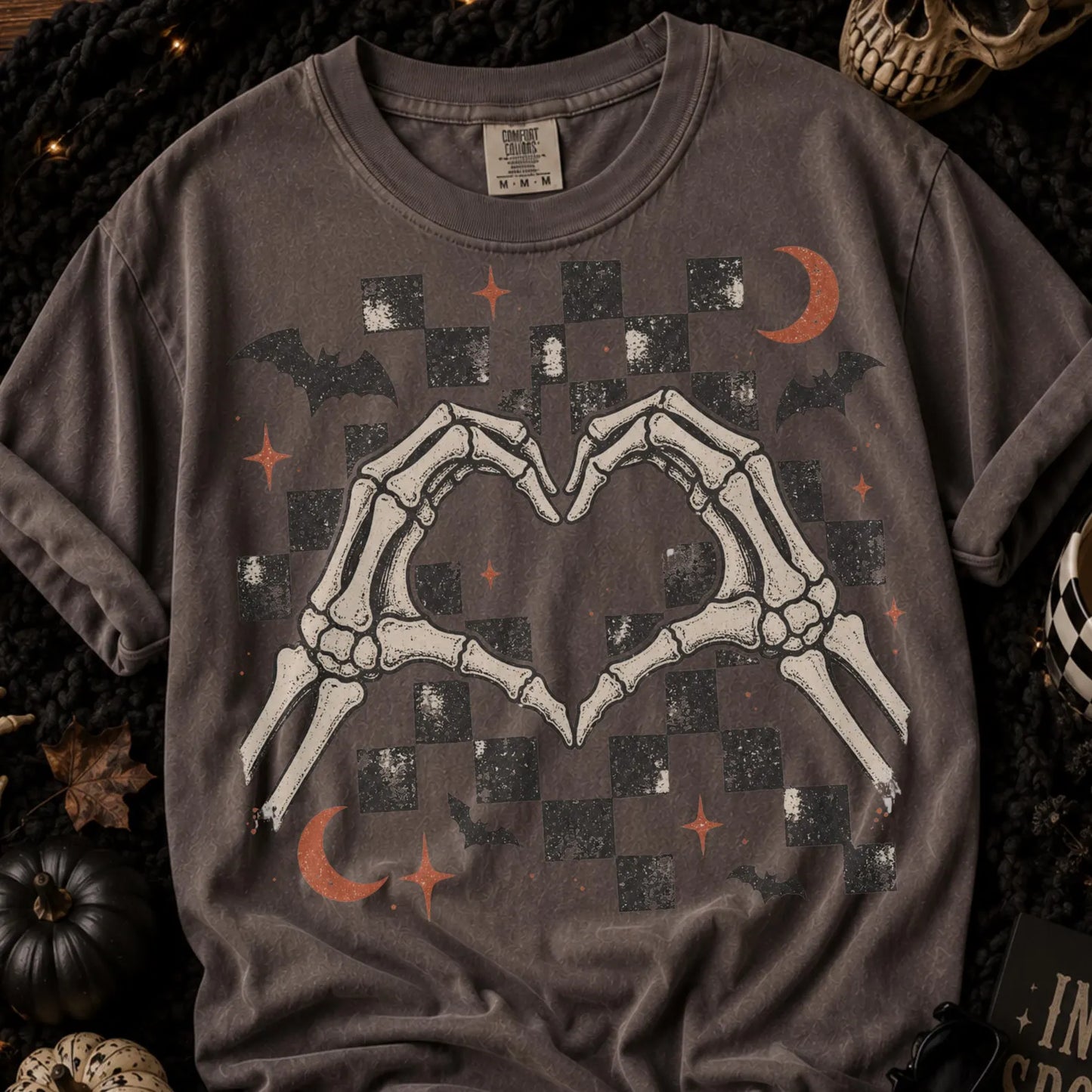 Spooky Heart Hands Halloween Graphic T-Shirt