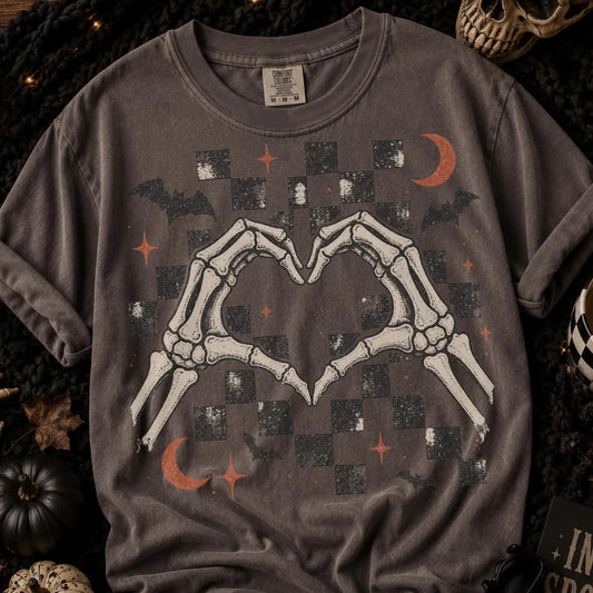 Spooky Heart Hands Halloween Graphic T-Shirt