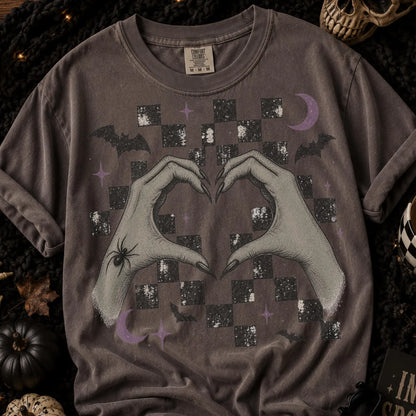 Spooky Heart Hands Halloween Graphic T-Shirt
