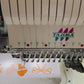 Autumn coquette bows being embroidered stitched in house by a small business located in greater toronto area, Ontario, Canada.