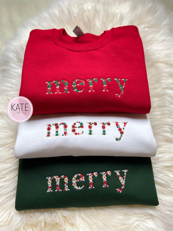 Merry Floral Embroidered Sweater