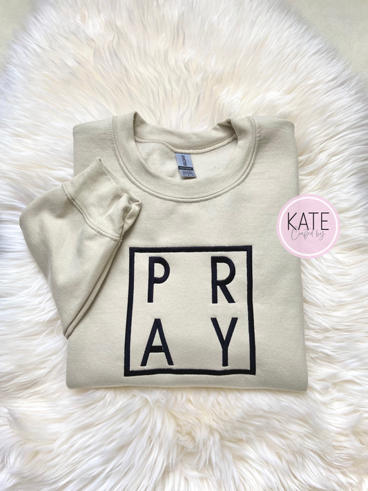 PRAY Embroidered Adult Crewneck Sweater