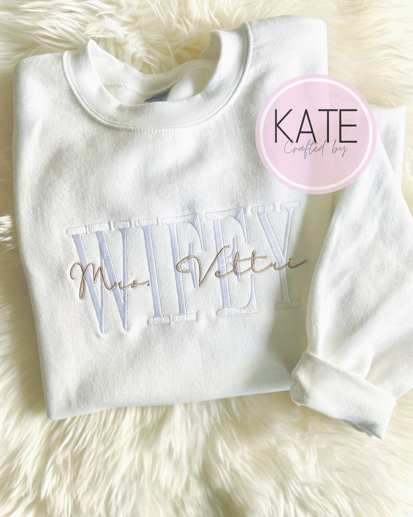 WIFEY Embroidered Custom Sweater